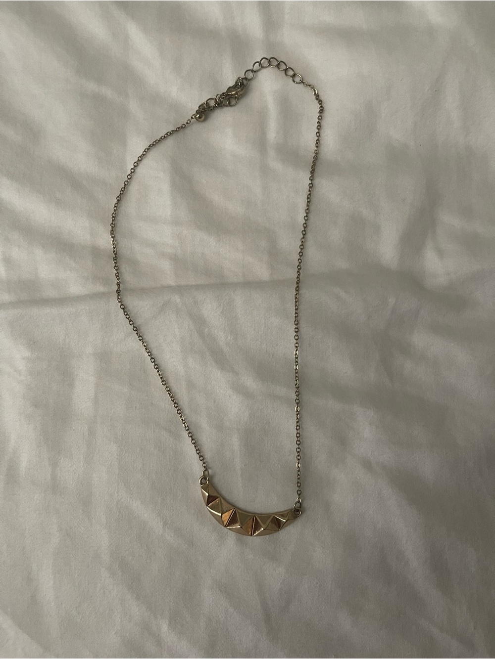 Gold Geometric Crescent Pendant Necklace - Women Jewelry
